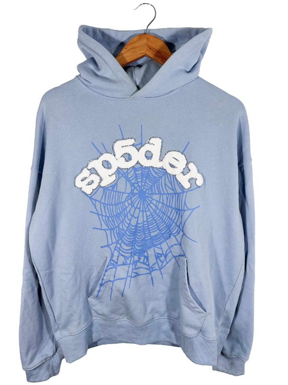 Young Thug Sp5der Sky Blue Pullover Hoodie Size Mens L